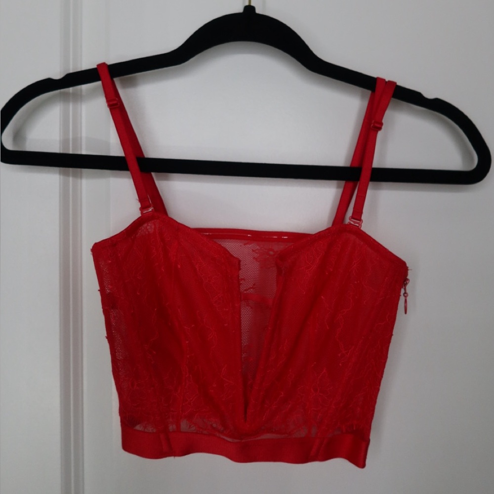 Victoria’s Secret Red Lace Bustier Top